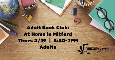Adult Book Club: At Home in Mitford Jay Library