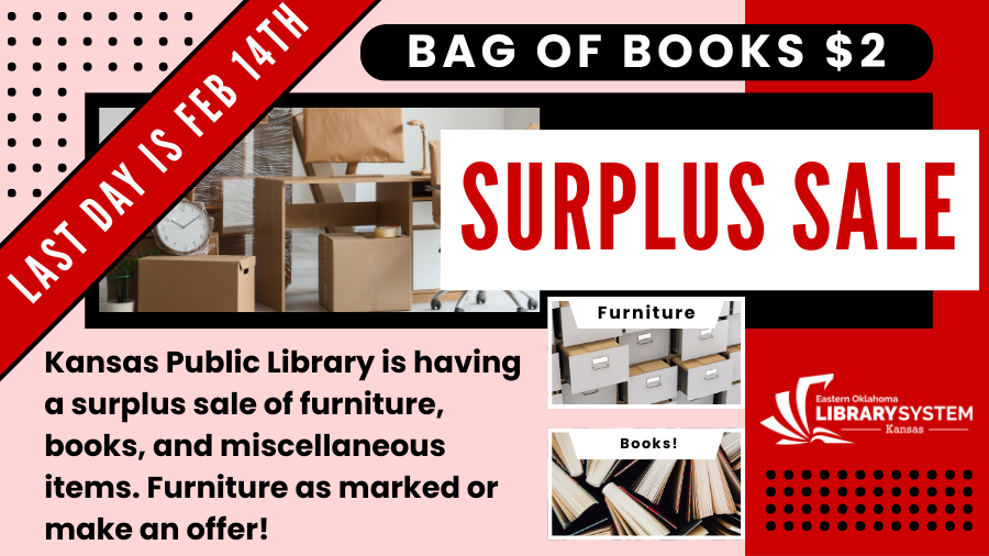 Book and Furniture Sale Kansas Library $2 Bag of Books