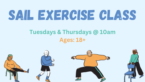 Stay Active and Independent for Life (SAIL) Class - Tuesdays and Thursdays @ 10:00 AM - Ongoing