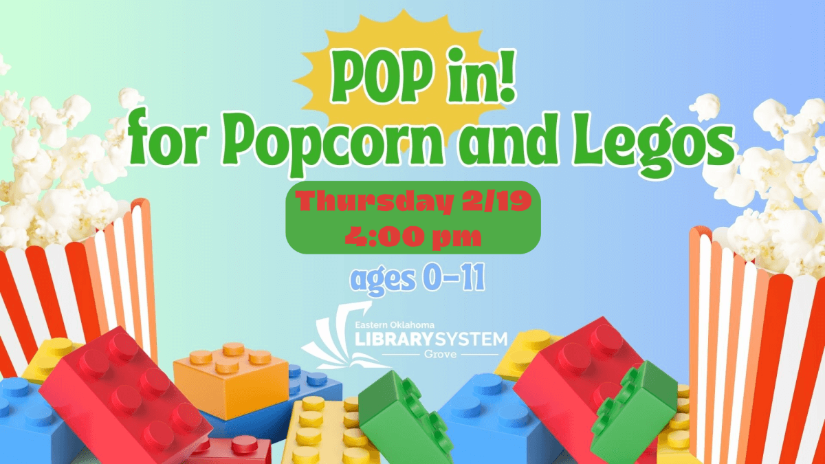 Pop in for Popcorn & LEGOS Grove Library