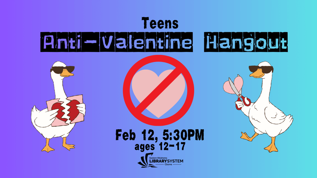 Teen anti-valentine hangout Grove Library