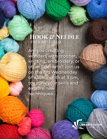 Hook and Needle Club: Wednesday March 18th 3pm